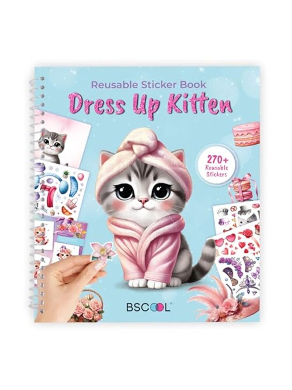 BSCOOL Sticker Dress Up Book for Girls Kitten Activity Ages 5-8